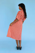 Long Utility Dress in Gingham Fishies