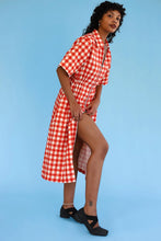 Long Utility Dress in Gingham Fishies
