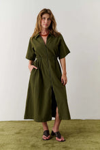 Long Utility Dress in Olive
