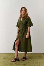 Long Utility Dress in Olive