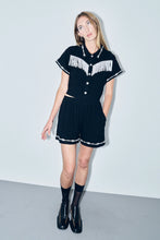Pammy Soft Linen Shorts in Black Barbed Wire