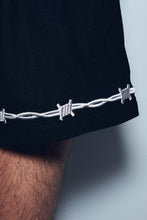 Pammy Soft Linen Shorts in Black Barbed Wire