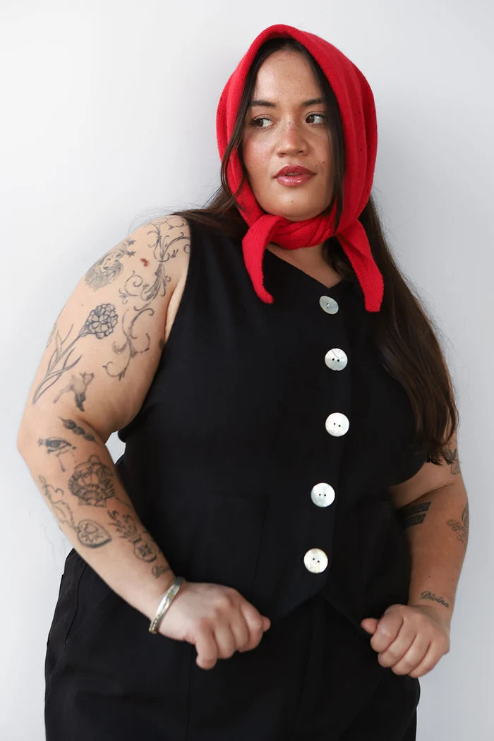 Shell Flared Vest in Ash