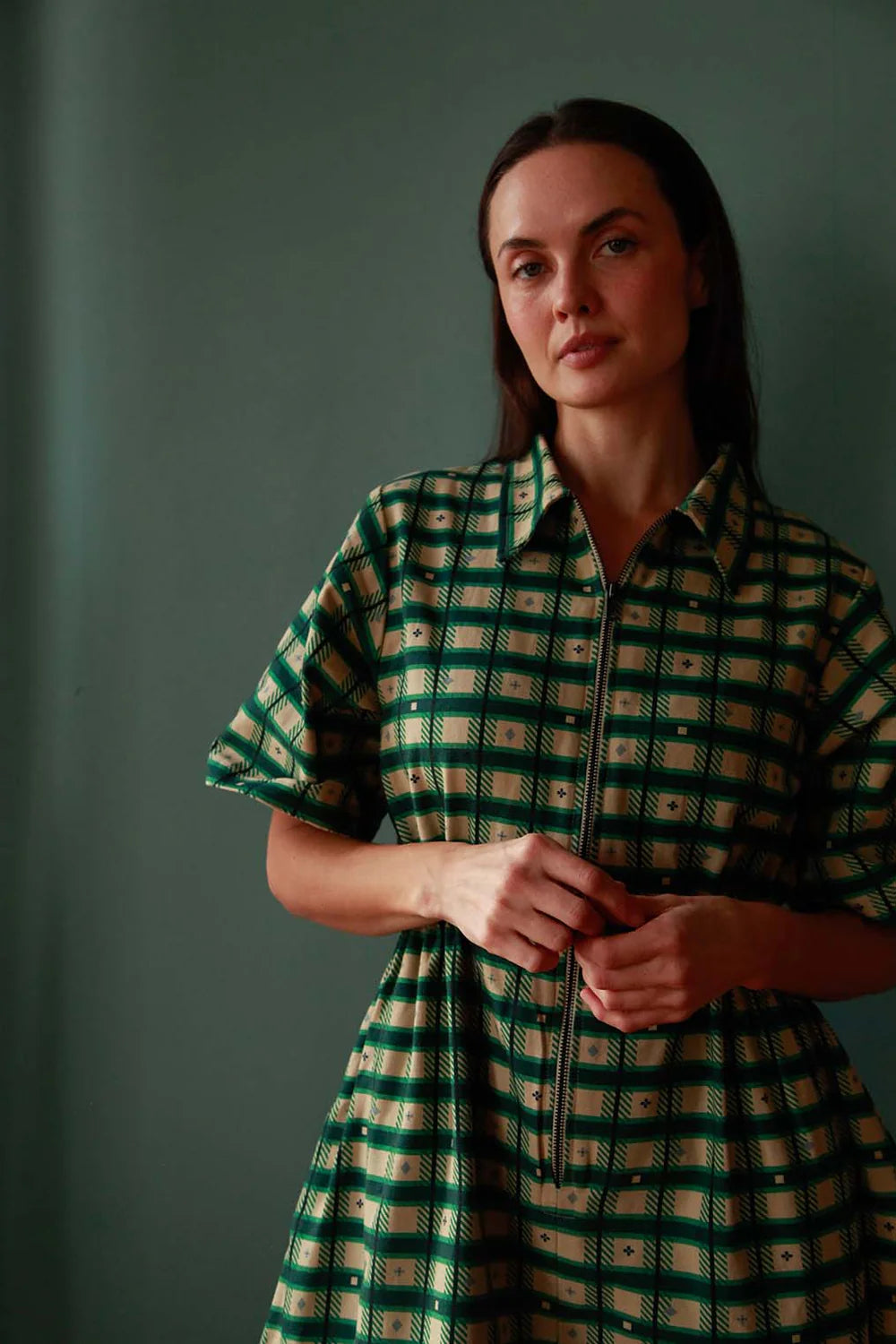 Noble Utility Dress in Plaid Small Talk Noble Utility Dress in Plaid Small Talk