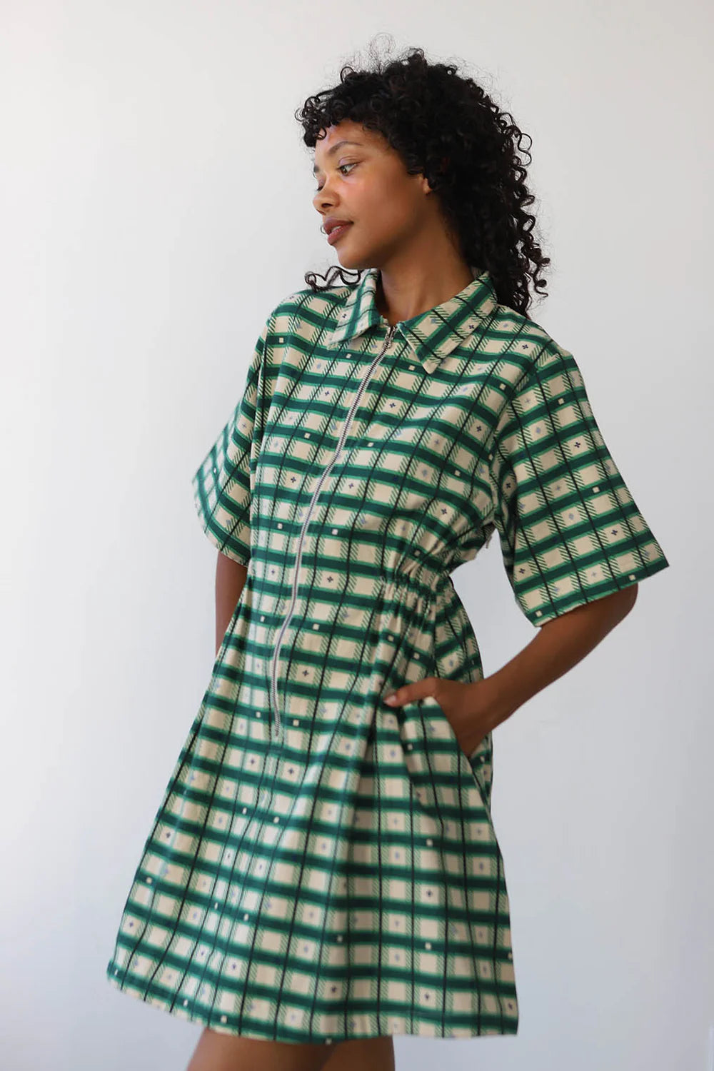 Noble Utility Dress in Plaid Small Talk Noble Utility Dress in Plaid Small Talk