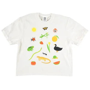 Garden Boxy Crop Tee in Cream