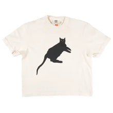 Lounge Cat Boxy Crop Tee in Cream