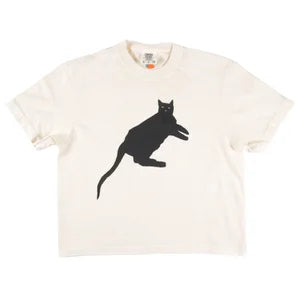 Lounge Cat Boxy Crop Tee in Cream