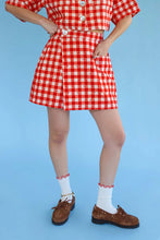 Shell Utility Skort in Gingham Fishies