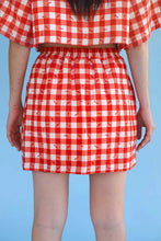 Shell Utility Skort in Gingham Fishies