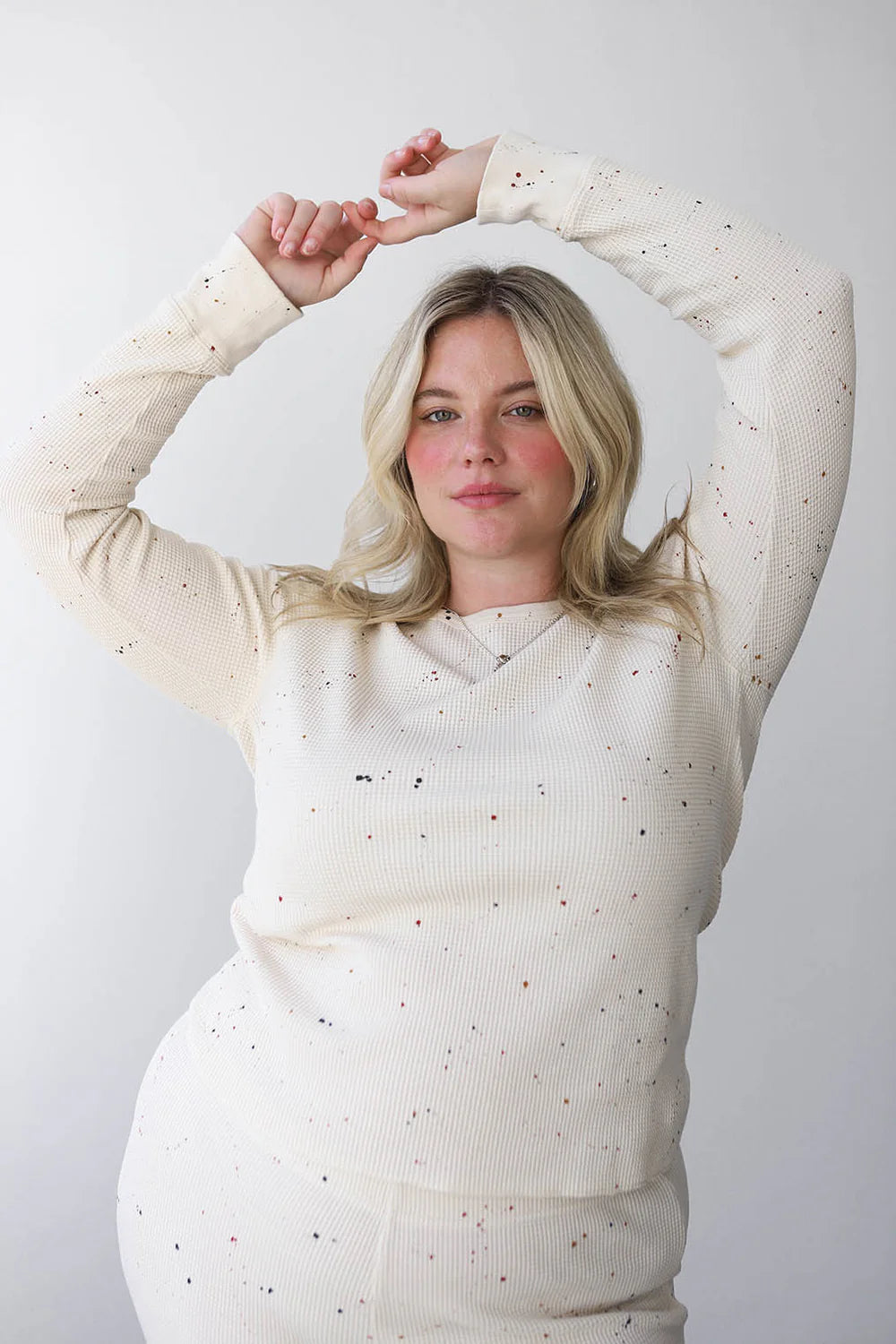 Waffle Top in Splatter Print