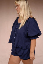 Romeo Sleep Shorts in Navy Eyelet