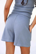 Waffle Short in Pebble Blue