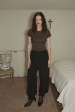 Bikini Bod Striped Short Sleeve Tee in Brown
