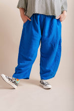 Plus Size Women's Pant - Bright Blue Linen Balloon Pant