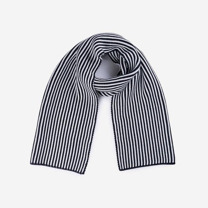 Pinstripe Big Scarf: Black + White