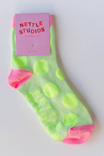 Women’s Spring Novelty Cotton Neon Yellow Dot Ankle Socks