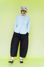 Plus Size Women’s Button Up- Chambray Floral Long Sleeve Top