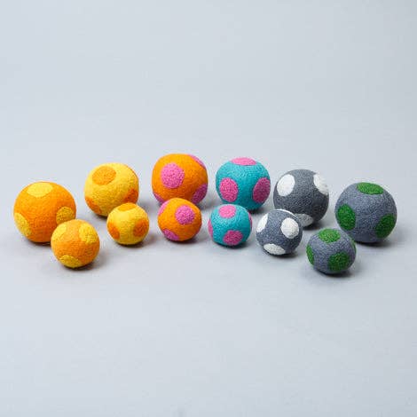 Polka Dot Boiled Wool Balls