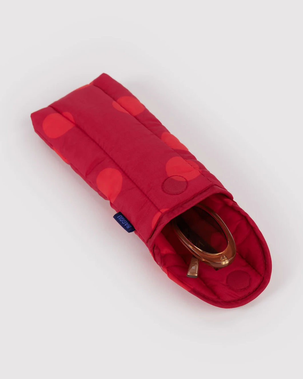 Puffy Glasses Sleeve in Red Polka Dot