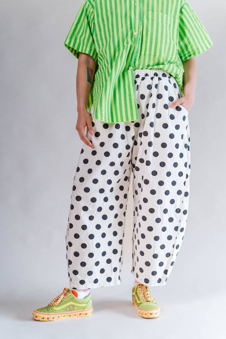 White+Black Dot Balloon Pant