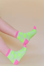 Women’s Spring Novelty Cotton Neon Yellow Dot Ankle Socks
