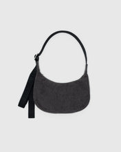Small Washed Black Denim Crescent Bag