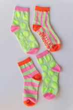 Women’s Spring Novelty Cotton Neon Yellow Dot Ankle Socks