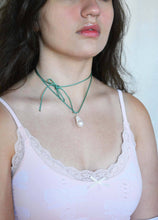 Rope Pearl Necklace, Sage Green