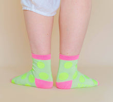 Women’s Spring Novelty Cotton Neon Yellow Dot Ankle Socks