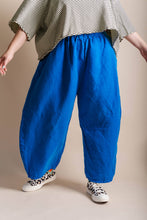 Plus Size Women's Pant - Bright Blue Linen Balloon Pant