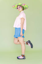 Women’s Linen Bloomers - Bluebell Ruffle Shorts
