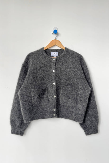 Amélie Alpaca Cardigan in Charcoal