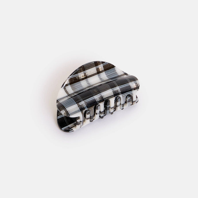 Juno Claw in Black + White Plaid