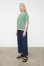 Checkerboard Knit Tee in Evergreen
