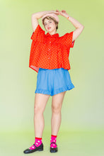 Women’s Linen Bloomers - Bluebell Ruffle Shorts