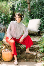 Size Inclusive Plus Size Long Sleeve Button Up Striped Linen