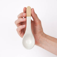 Ceramic Soup Spoon: Speckled White