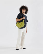 Medium Nylon Crescent Bag in Lemongrass