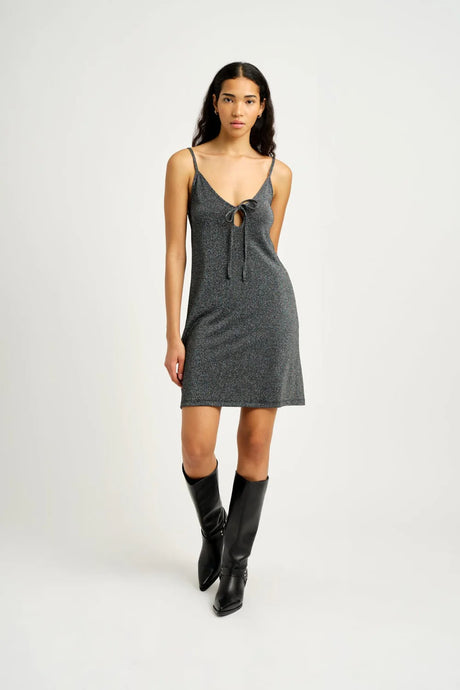 Andy Slip Dress in Black Shimmer