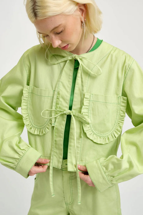 Carrie Jacket in Green Twill