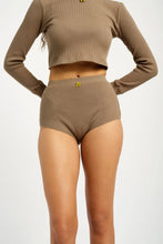 Ula Organic Cotton Waffle Panty in Olive