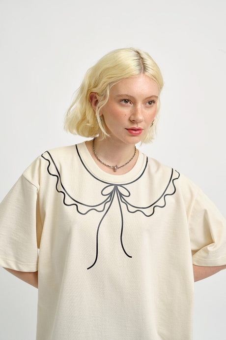 Trompe L'oeil Tee in Beige