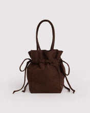 Nylon Drawstring Bag in Coffee