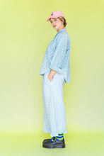 Plus Size Women’s Button Up- Chambray Floral Long Sleeve Top