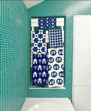 Raspberry Hand Towel in Navy