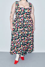 Tradwife Soft Linen Dress in Vegetable Medley