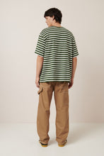 Motion Tee in Green Lily Stripe