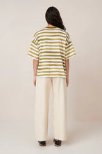 Oversized Boxy Tee in Brushstroke Stripe