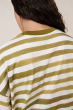 Oversized Boxy Tee in Brushstroke Stripe